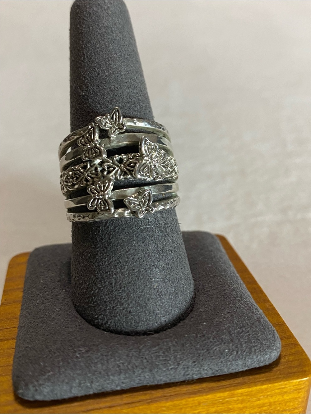 Sarda .925 Sterling Silver Butterfly Stackable Ring - Women Jewelry